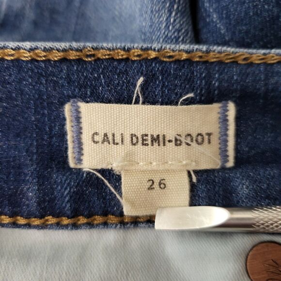 MADEWELL Jeans Womens 26 Cali Demi Boot Blue Denim Cropped Raw Hem Mid Rise - Picture 8 of 10
